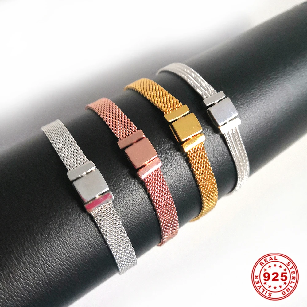 

Real 925 Sterling Silver Bracelet fit Original Charms Silver 925 Women Bracelet DIY Jewelry Gift bransoletki damskie