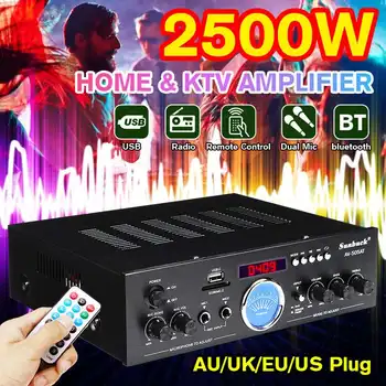 2500W Home Theater Amplifiers bluetooth 2.0 Channel Audio Stereo Power HiFi Amplifier Surround AMP Mixer USB FM 1200w 5 1 channel professional high power home theater bluetooth professional heavy bass av power amplifier 220 volt home