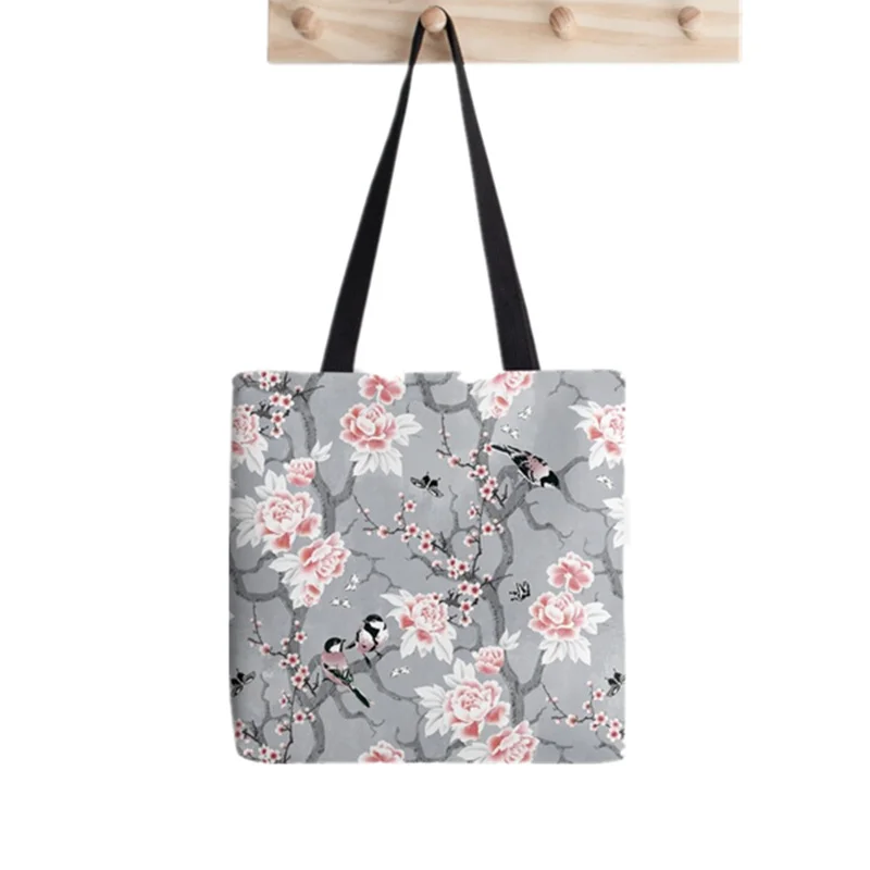 Shopper Catlove Black and white cat Print Tote Bag women Harajuku shopper handbag girl Shoulder shopping bag Lady Canvas Bag