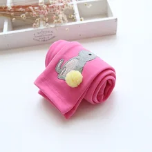 Осенние новые стильные детские леггинсы универсальные повседневные штаны с рисунком кролика для девочек