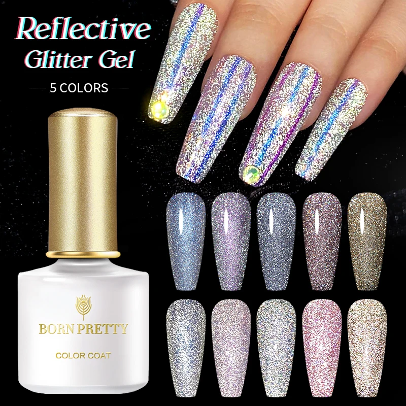 Born Pretty 6ml Reflective Glitter Gel Nail Polish Silver Shining