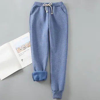 

Autumn Winter Solid Color High Waist Corduroy Harem Pants Women Plus Size Loose Pants Women Long Plus Velvet Long Pants Sweatpan