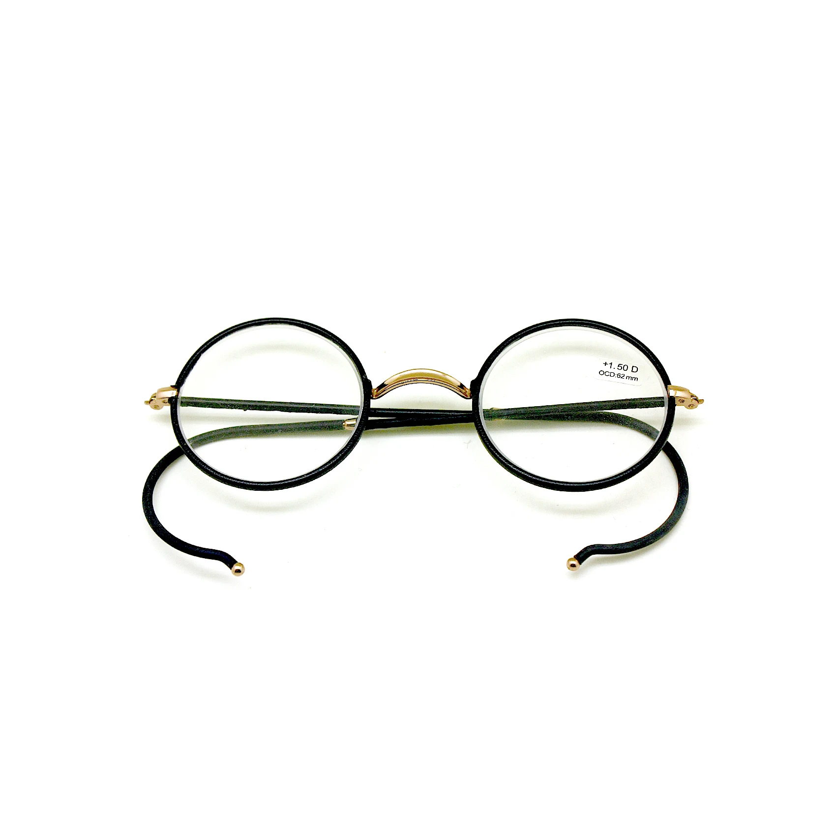 Retro Reading Glasses Metal Round Frame + 1.0 to + 3.5 Portable Pocket Reader