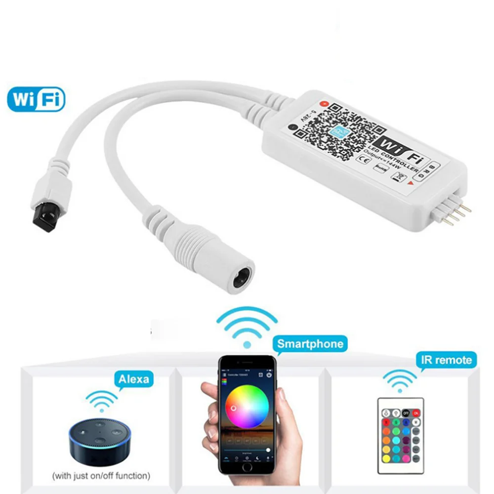 Wifi Rgb светильник 17 24 ключ 44 Ключ телефон приложение светодиодный контроллер DC12V ИК пульт дистанционного управления для SMD 5050 2835 3528 RGB светодиодный светильник s