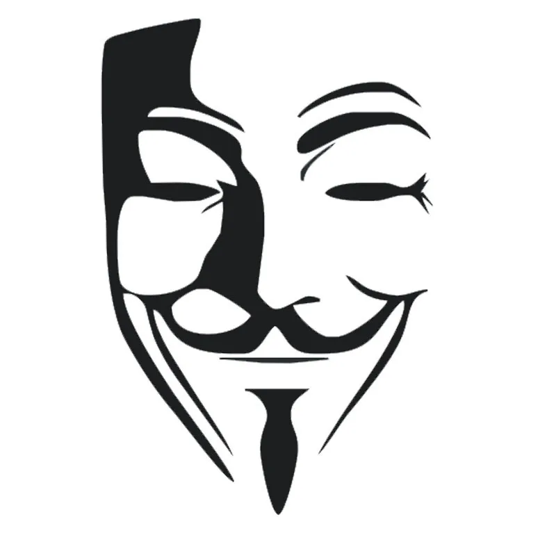 Европа и Америка Горячая маска Анонимус раскрывающий человек бампер стикер s странные смайлик головы автомобиля стикер