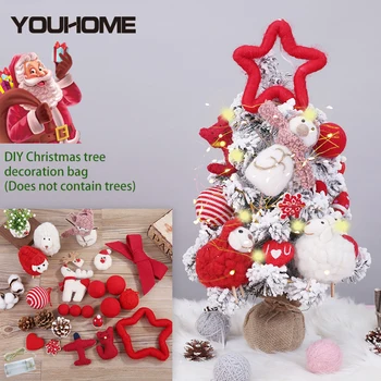 

Christmas Tree Decor Set holiday light australian wool Father Christmas EIK snowman Pendants LED string Ornament For Home Decor
