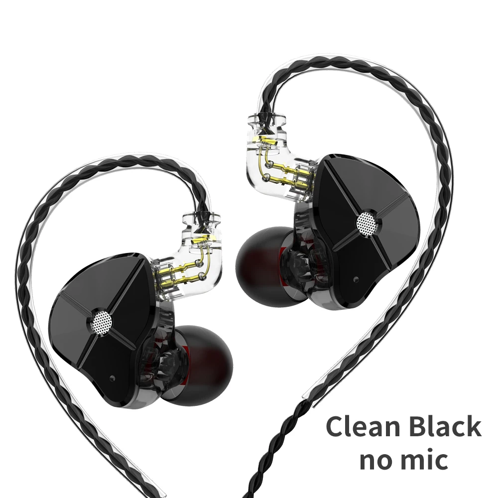 black no mic AK TRN ST1 1BA+ 1DD Гибридный Металлический наушник в ухо IEM HIFI DJ монитор для бега спортивные наушники ушные наушники гарнитура наушники BA5/v90 - Цвет: black no mic
