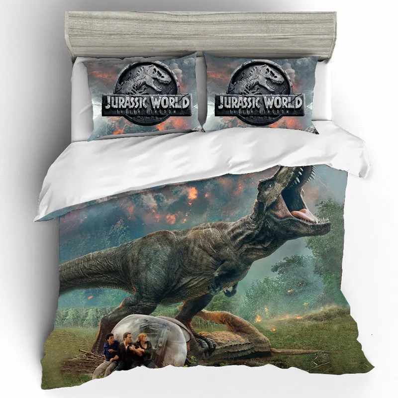 Ahsnme dinossauro dos desenhos animados jogo de cama t-rex padrão colcha  capa favorito do menino têxteis para casa multi-país tamanho para  au/eua/ue/ru - AliExpress