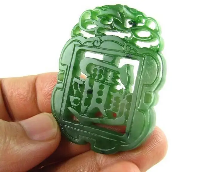 NATURAL HETIAN JADE JASPER ZHAO CAI JIN BAO PENDANT HOLLOW OUT ZI CHINA QINGYU NECKLACE PENDANTS FINE JEWELRY | Украшения и