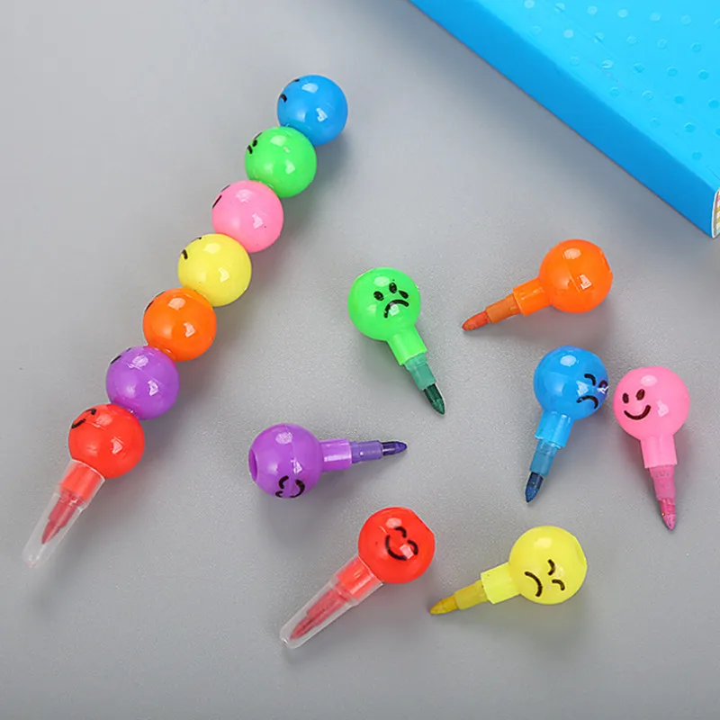 7 Color Crayons Art Supplies for Kids Pastel Pen Drawing Set Stationery Smiley Face Crayons Kawaii School Supplies Drawing 1pcs colored crayons children painting supplies