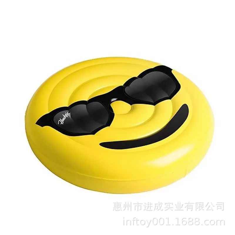 

Factory a Large Amount Production PVC Inflatable Water Expression Smiley Crying Face Floating Row Circle Floating Bed Riding Swi