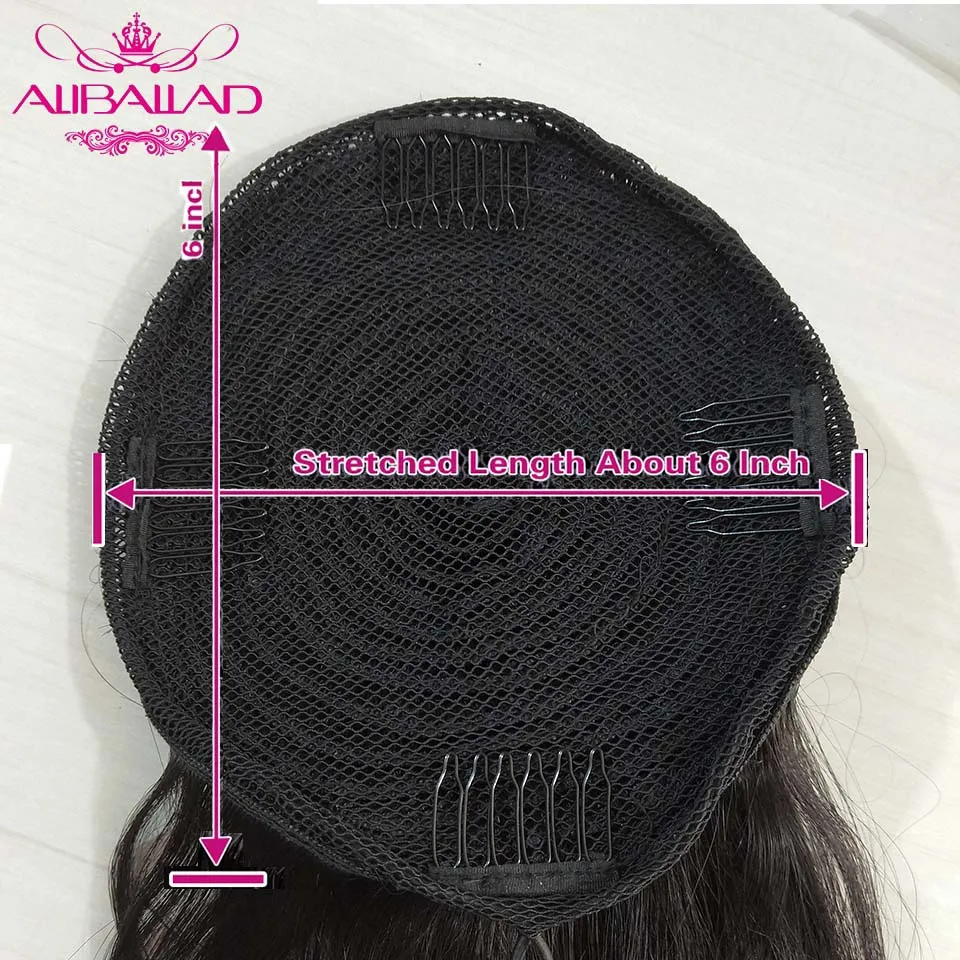 Aliballad-Kinky Curly Drawstring Rabo de Cavalo Cabelo Humano, Afro Brasileiro, Clip In Extensões para Mulheres Negras, Remy Hair, 4 Combs, 150g