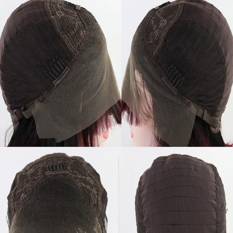 Base de Seda Dianteira do Laço do Cabelo Humano da Linha Perucas de Cabelo Tampa de Tamanho Médio com Cabelo do Bebê para as Mulheres Preto Peruca Fina Natural Brasileiro 5*5 pu 5 High Quality Apliques e perucas