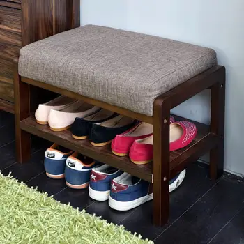 

Shoe Changing Stool Shoe Cabinet Simple Modern Solid Wood Test Shoes Wear Shoes Stool Type Entrance Shoe Rack Sofa Stool Bed Tai