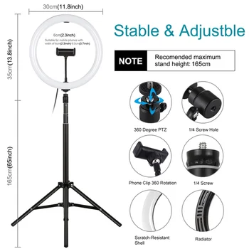 

1 Set Dimmable Ring Lamp Kit Fill Light Accessories Photo Shooting Lamp LED Selfie Light Kit for Home Workplace