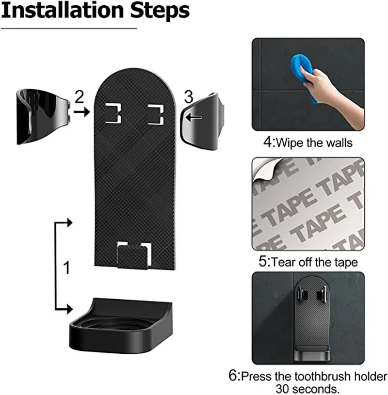 Razor Holder Bathroom Storage Hooks Toothbrush Self-adhesive Stand Punch Free Traceless Electric Shaving Brush Holder Organizer Image 9
