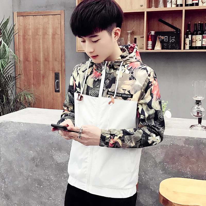 

2018 Spring New Style Students Trend Jacket Sports Casual Hooded Men