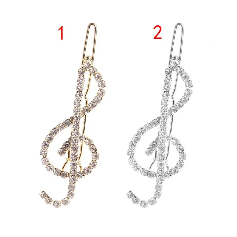 

Fashion Women Girls Elegant Rhinestone Hair Clips Sweet Music Note Headwear Hairpins Luxury Glitter Barrettes Hair Accessories