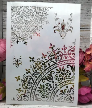 

A4 Flower Half Circle DIY Layering Stencils Wall Painting Scrapbook Coloring Embossing Album Decorative Paper Card Template