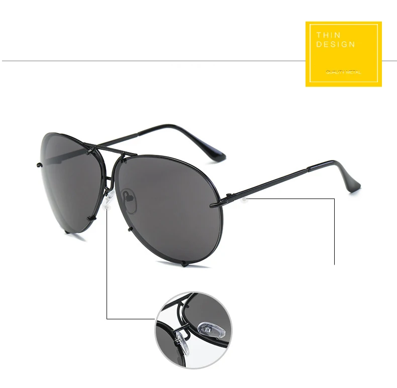 Новая мода пилот Большие женские очки роскошные солнцезащитные очки для женщин крутые зеркальные винтажные женские градиентные Оттенки UV400