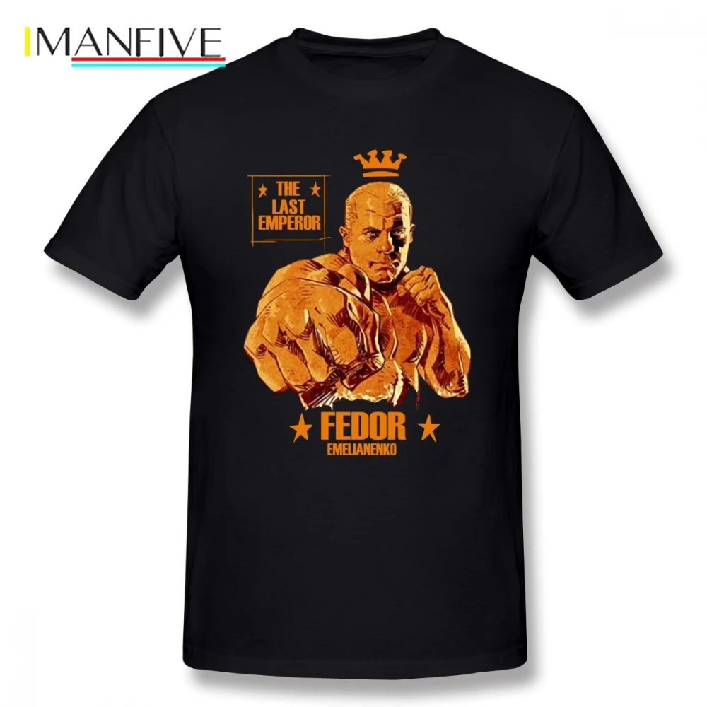 Изготовленные на заказ мужские футболки Fedor Emelianenko с короткими рукавами хлопок o-образным вырезом большой размер футболка для Подростковая рубашка футболка
