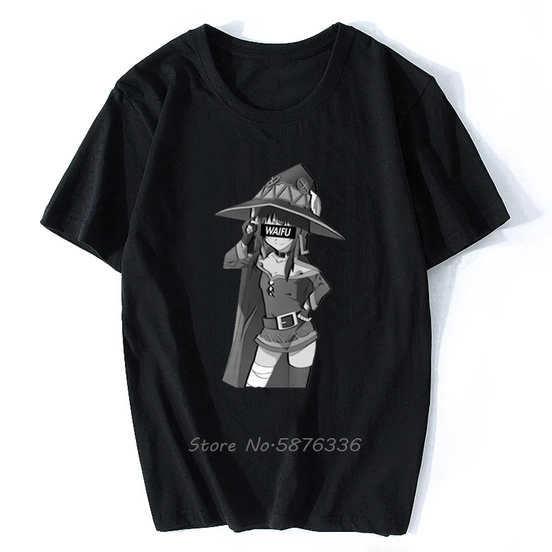 Футболка Megumin Waifu мужская хлопковая тенниска с круглым вырезом в стиле аниме