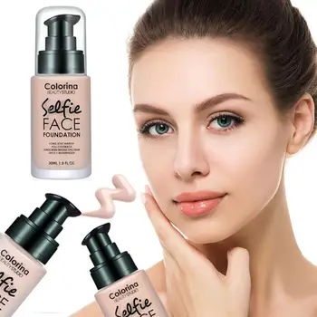 

Liquid Foundation Even Skin Color Cover Freckles Dark Circles 24Hours Not Fade Waterproof Moisturizing Concealer Liquid