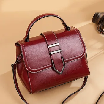 

Bag Women's 2020 New Style Genuine Leather Bucket Bag Hand Bag Large Capacity Shoulder Bag Fashion Messenger Bag