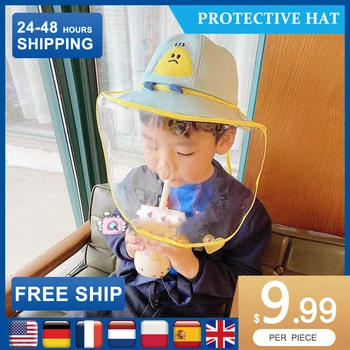 

Children Full Face Cover Hat Anti-spitting Protective Cap Prevent Kids Saliva Dustproof Cover Against outdoor hats 2020