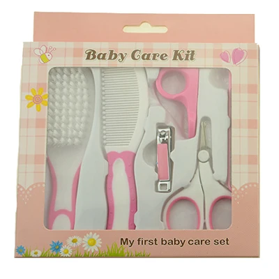 Детские ножницы для ногтей, 10 шт., кусачки для волос, щетка для детей, триммер для ногтей для мальчиков, детей - Цвет: 6 pcs pink G