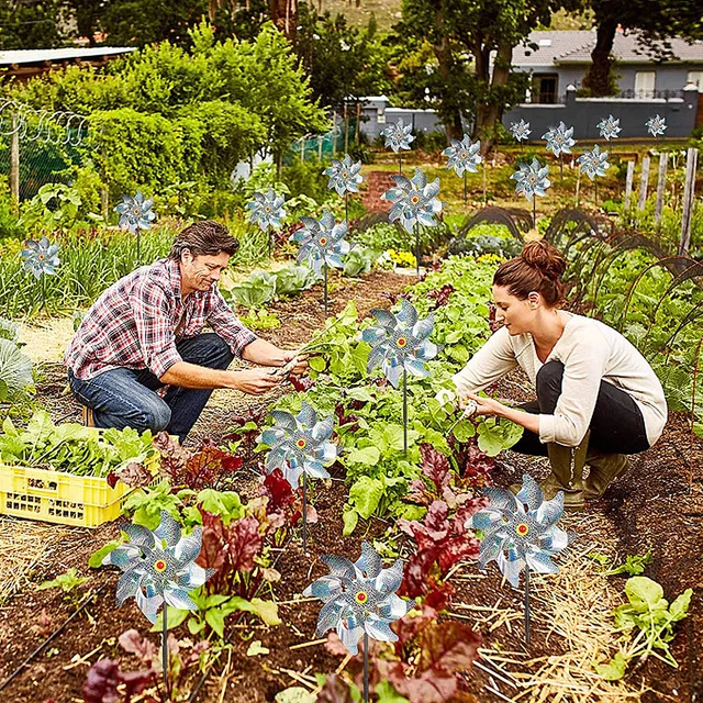 Firdrok Elleni Fényvisszaverő Szélmalom Kerti Gyümölcsös Farm Megijeszti A Madarakat, Könnyen Összeállítható Ud88 - Image 3