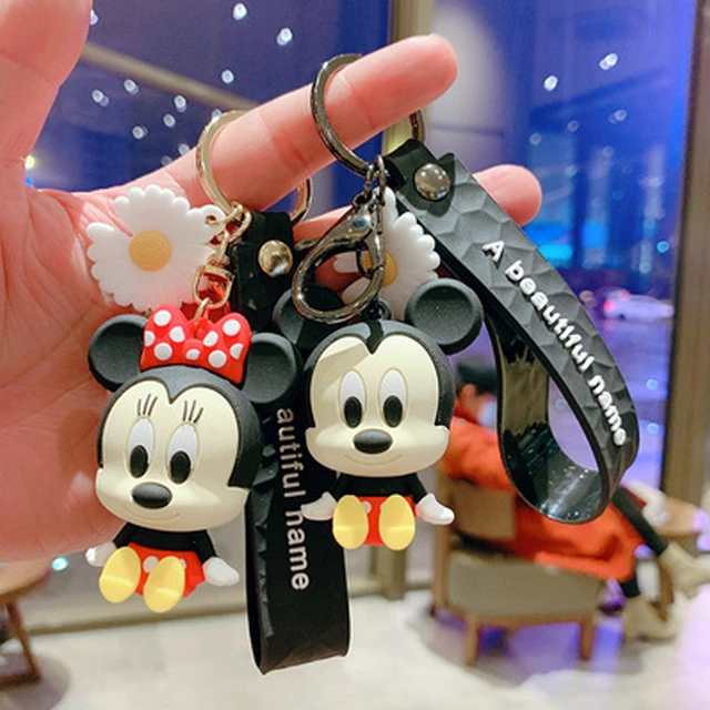 Disney Cartoon Hoodie Mickey Mouse Minnie Stitch Figure Keychain Keyring  Pvc Doll Toy Car Key Chain Bag Pendant Accessories - Action Figures -  AliExpress