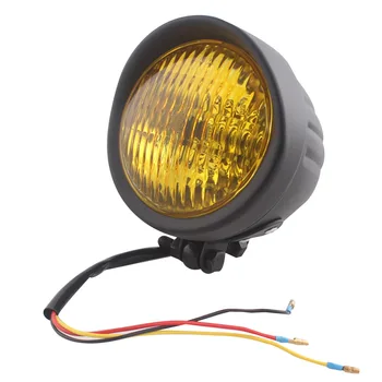 

Universal Motorcycle Retro HeadLight Vintage Yellow Lens HeadLamp For Harley Honda Suzuki Yamaha Cafe Racer Cruiser