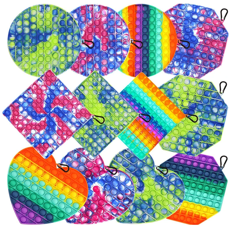 Pop Fidget Reliver Stress Toy Rainbow Push Bubble Antistress Toys Adults & Children Sensory Toys to Relieve Autism Free Shipping