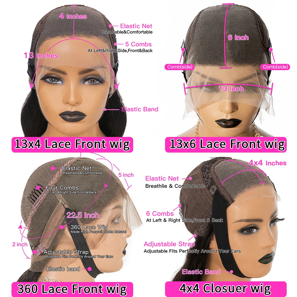 Brazilian Deep Wave 360 Lace Front Human Hair Wig For Women 13x6 13x4 Lace Frontal Wigs Glueless Deep Curly 4x4 Closure Wig 180%