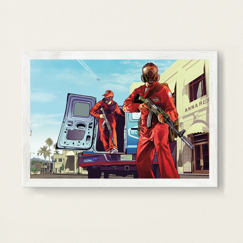 Горячая игра Обложка Grand Theft Auto 5 GTA Горячая видео игра искусство холст живопись плакат настенный Декор для дома - Цвет: 5