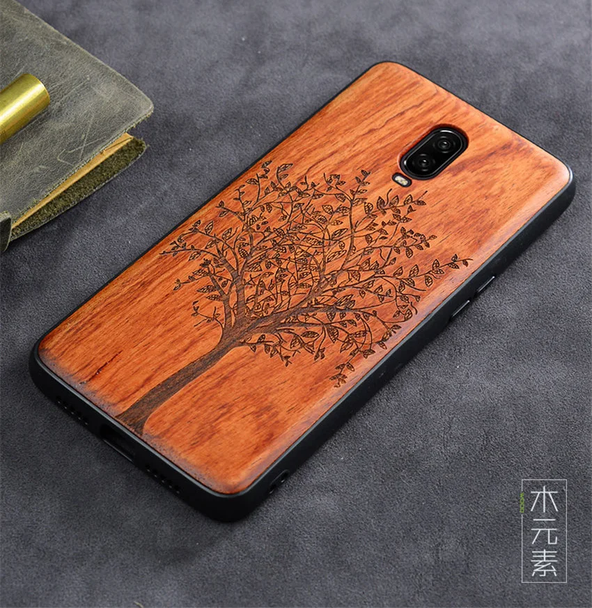 Oneplus 6t Case Boogic Original Real Wood funda Oneplus 6T Rosewood TPU Shockproof Back Cover Phone Shell One plus 6T case (4)