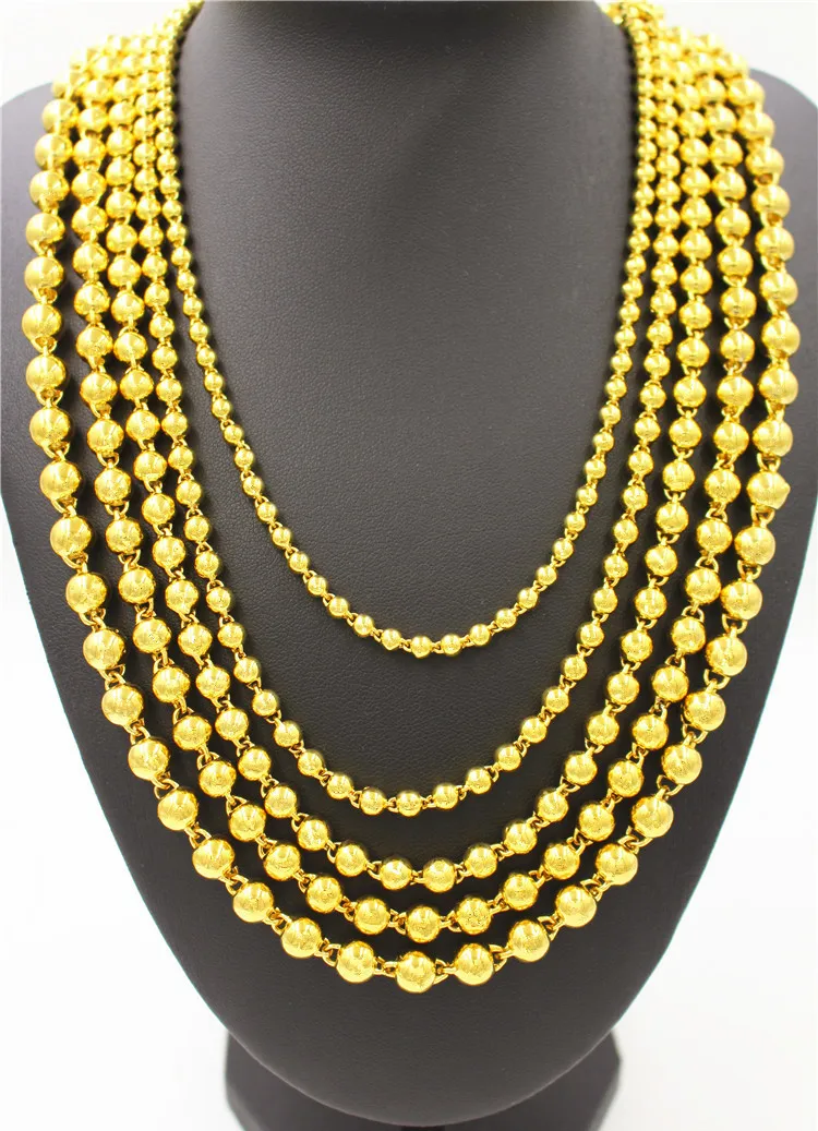 pure Gold color ball beads chain 