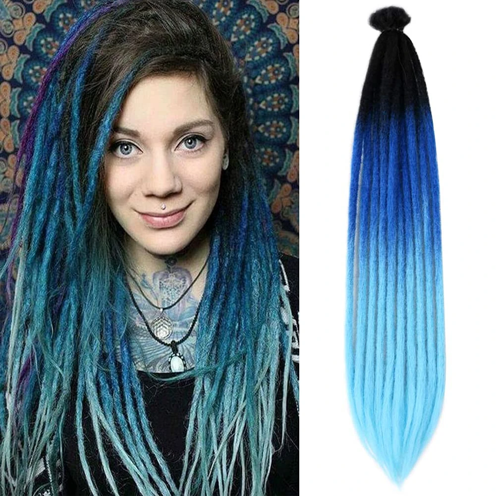 20 Inch Dreadlock Extensions Ombre Black And Purple 10 Strands Synthetic  Handmade Dreads Reggae Handmade Corchet Dreadlocks Hair - Synthetic  Braiding Hair(for Black) - AliExpress