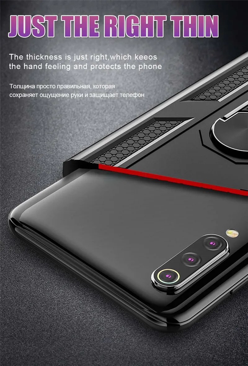 Противоударный чехол для телефона Xiaomi Mi9 SE Redmi Note 7 Pro с магнитным кольцом-держателем, противоударный защитный чехол для телефона s
