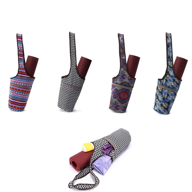 Напечатанная сумка для йоги холщовая Водонепроницаемая многофункциональная сумка для хранения сумка для Йога-коврика Портативный пилатес танцевальный рюкзак для йоги фитнес коврик чехол
