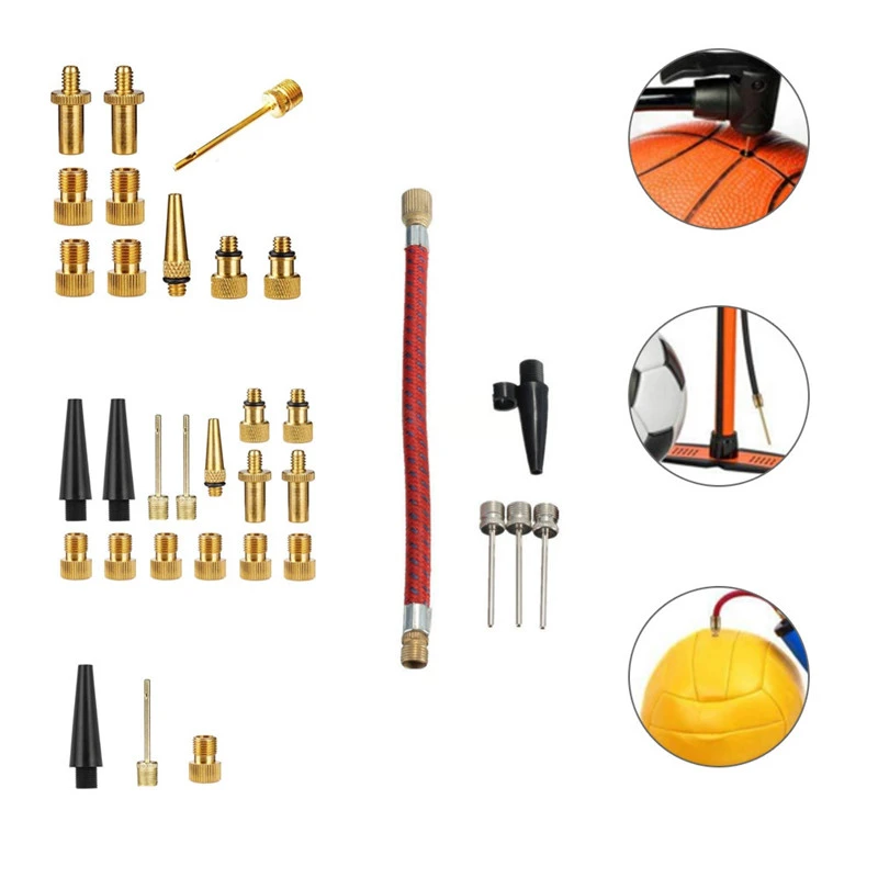 Football Pump Adaptor Air Pin Set Inflator Needle Basketball Bicycle