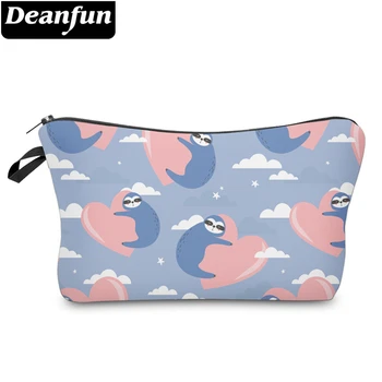 

Deanfun Blue Sloth Makeup Bag Heart Printed Waterproof Handbag Girls Cute Cosmetic Storage Bag 52132