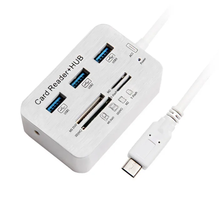 Multi-In-1 концентратор 3 порта USB MS SD M2 TF считыватель карт памяти Алюминиевый адаптер SGA998