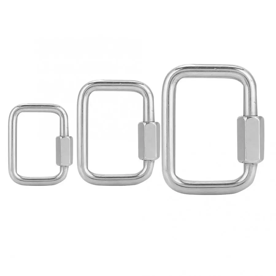 Professional Durable Safe Carabiner Outdoor Stainless Steel Climbing Buckle Chain Quick Ring For Outdoor Climbing Accessory