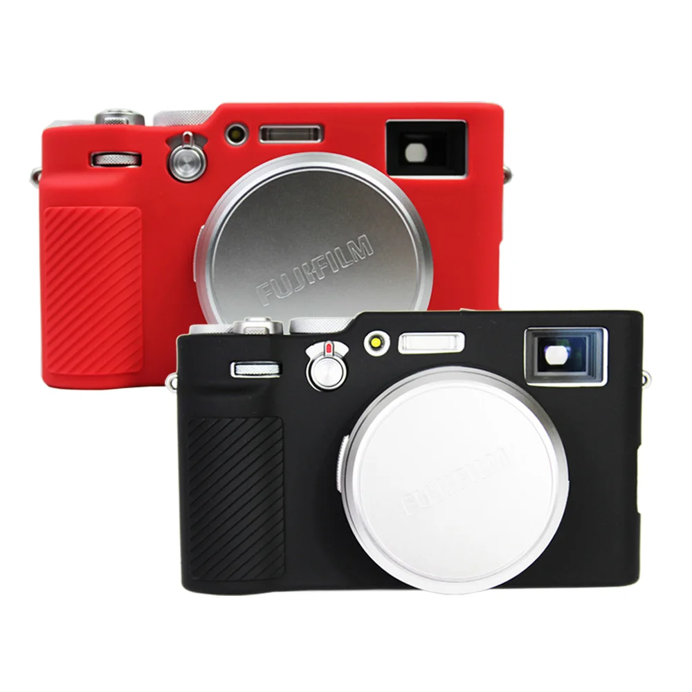 Bolsa de Silicone para Câmera Fujifilm Bolsa de Borracha Macia para Proteção do Corpo Mais Vidro Temperado para Tela de Fujifilm Fuji X100v X100v