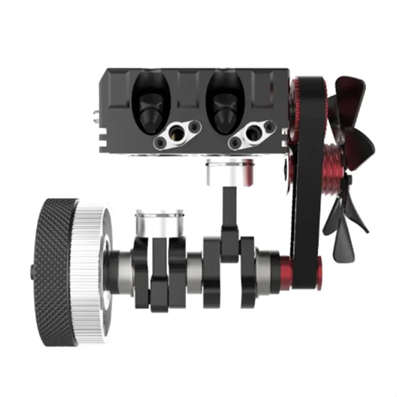 FS-L200 modelo de motor de dos cilindros, modelo de motor RC, modelo de motor rojo, diseño multimodular, regalo de cumpleaños de alta tecnología - 4
