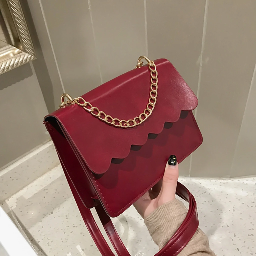Simple Flap Shoulder Fashion Women Bag Leather Bags Girls Pure Color Mini Messenger Chest Cross Body Handbags Bolsa Feminina 820