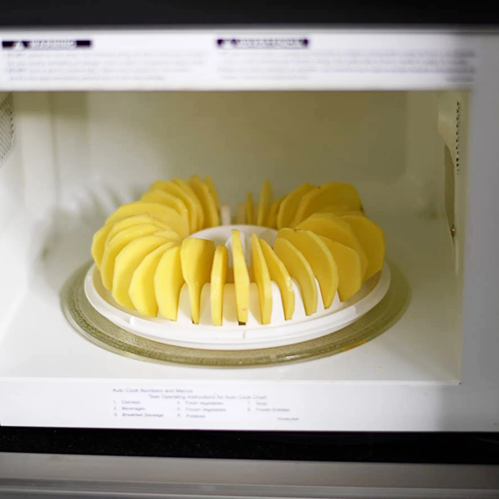 Microwave Oven Kitchen Potato Fruit Crisp Chip Maker Slicer Baking Tray Tool Kitchen DIY Slicer Oven Fat Free Potato Chips Set