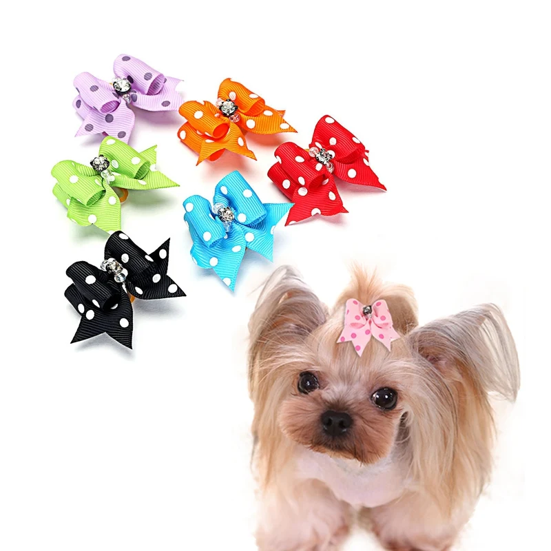 10Pcs/set Pet Hairpin Puppy Kitten Hair Clips Cute Bowknot Dog Grooming Accessories Summer Barrette for Small Cat | Дом и сад